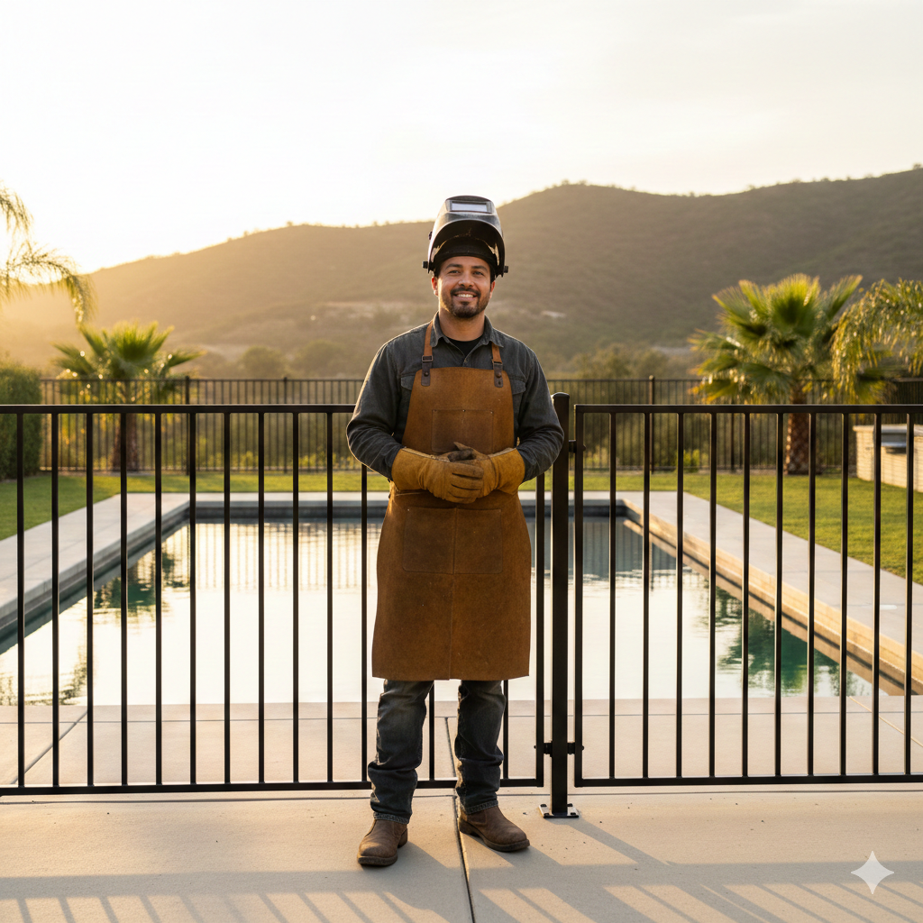 Custom metal railings enhancing a Mission Grove residence