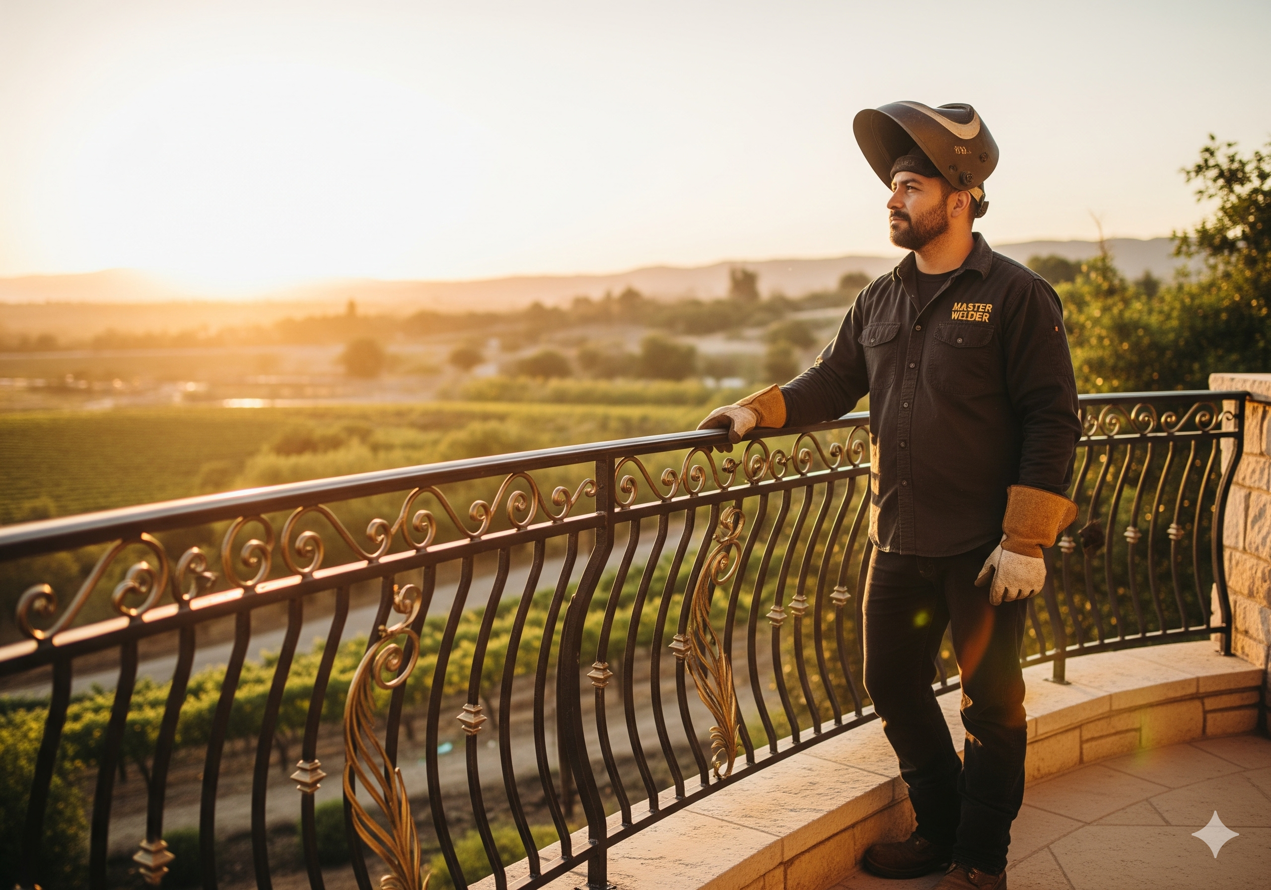 Decorative wrought iron railing in Temecula Wine Country, CA